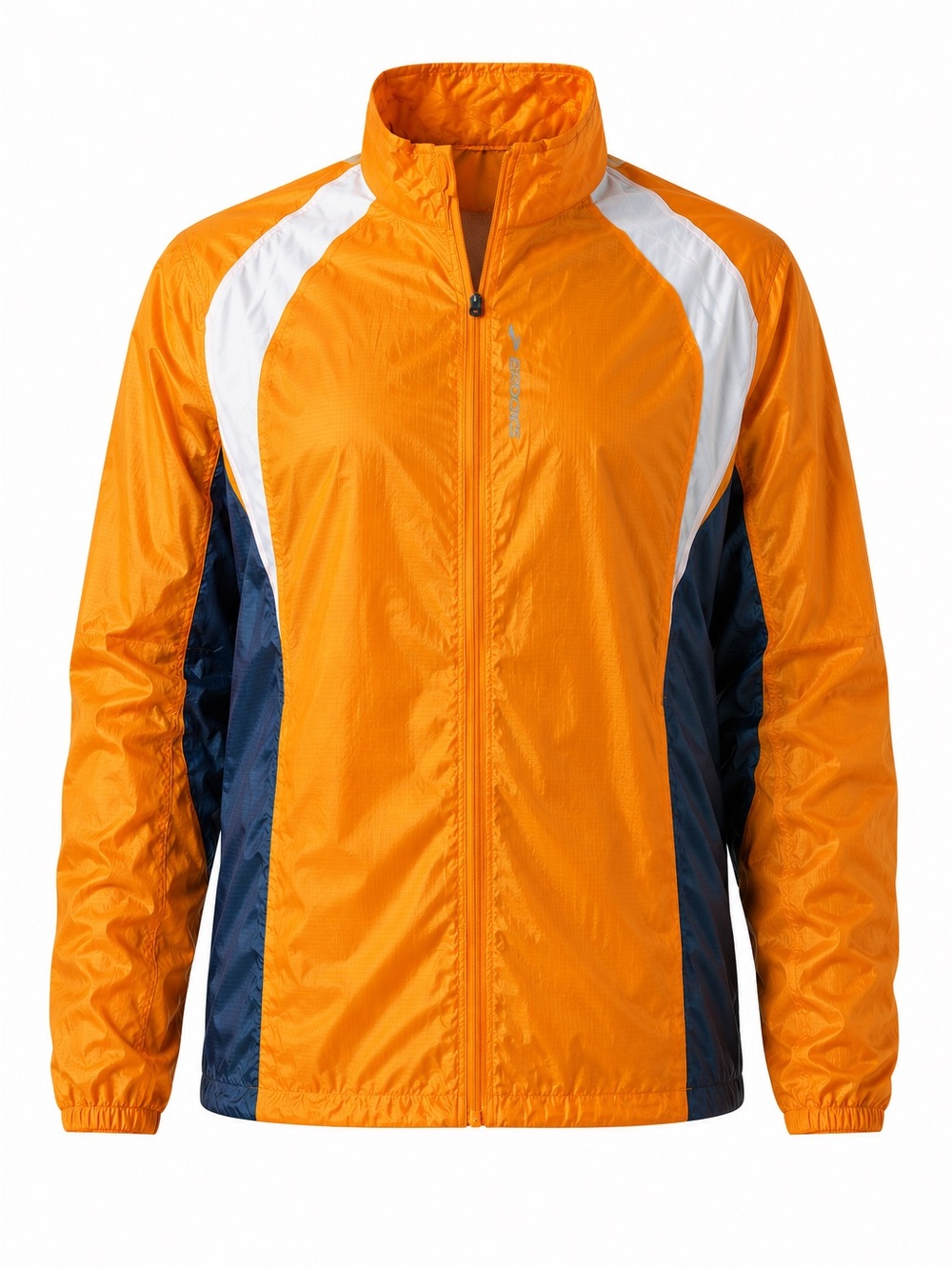 Brooks Running Windbreaker Jacket Orange Reflective Full Zip Men’s L